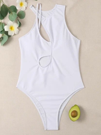 Asymmetrical Tummy Control Swimsuits - Image 2