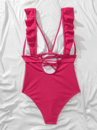 Ruffle Strap Tummy Control Swimsuits - Image 6