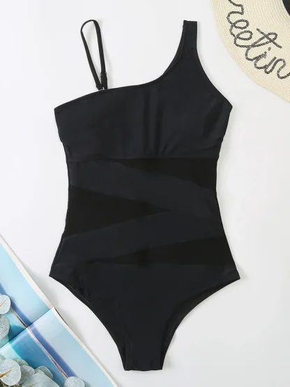 One-piece Mesh Tummy Control Swimsuit - Image 3