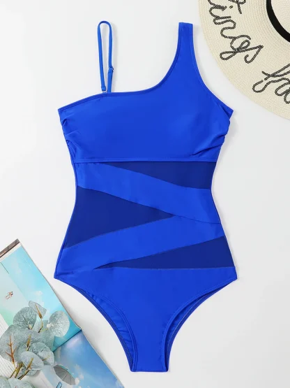 One-piece Mesh Tummy Control Swimsuit - Image 5