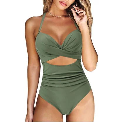 Front Cutout Tummy Control Swimsuits