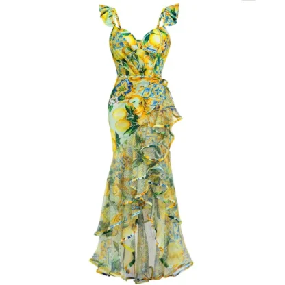 Cascade Ruffle Tummy Control Swimsuit Set - Image 6