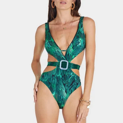 Cutout Tummy Control Swimsuit Set - Image 2
