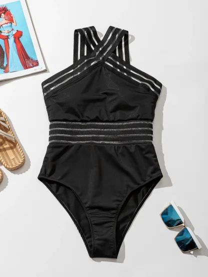 Sexy Mesh Tummy Control Swimsuits