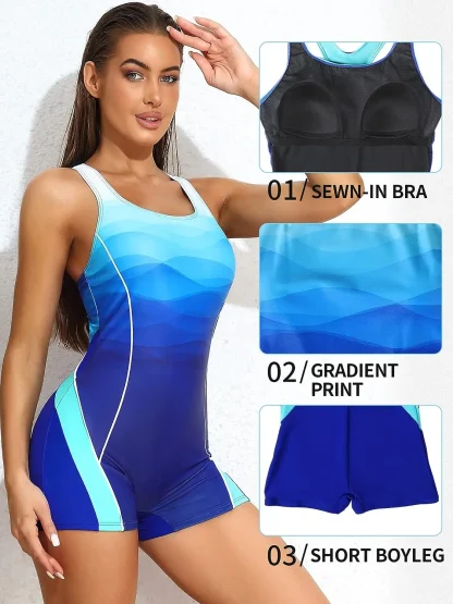 Athletic Boyleg Tummy Control Swimsuits - Image 6