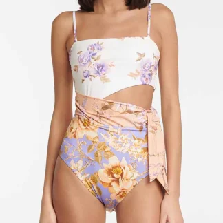 Elegant Floral Tummy Control Swimsuit