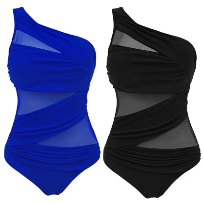 One-shoulder Tummy Control Swimsuits - Image 7