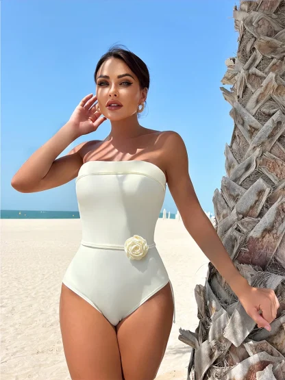Versatile 3D Floral Tummy Control Swimsuit - Image 5
