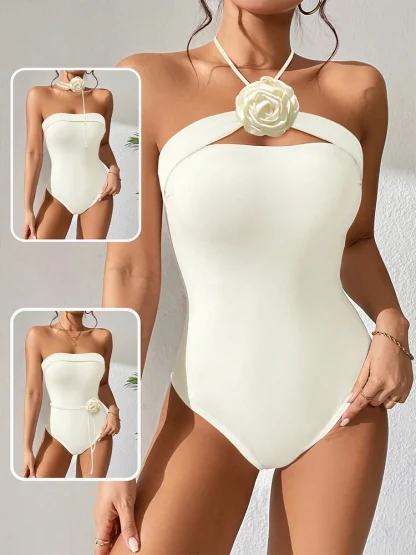 Versatile 3D Floral Tummy Control Swimsuit