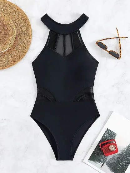 Sexy Mesh Tummy Control Swimsuit - Image 3