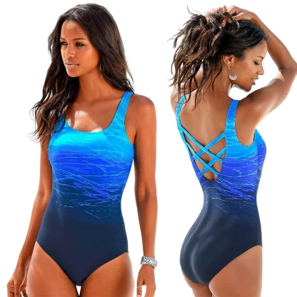 Gradient Ocean Tummy Control Swimsuits