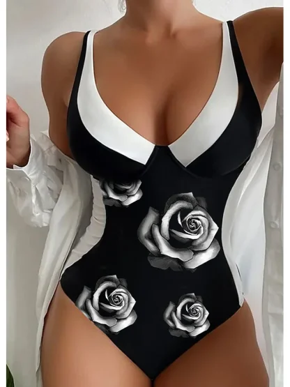 Color Block Tummy Control Swimsuits - Image 4