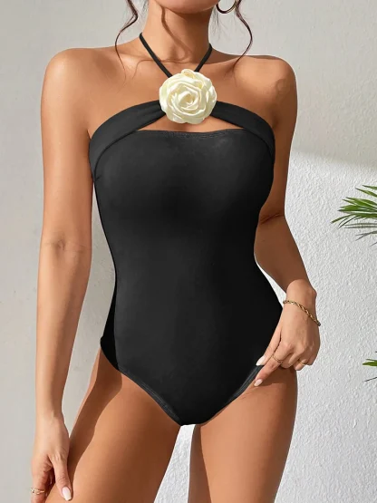 3D Flower Tummy Control Swimsuit - Image 4