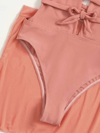 Plunge Neck Tummy Control Swimsuit Set - Image 6