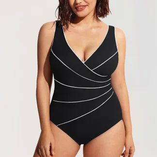 V-neck Lines Tummy Control Swimsuits