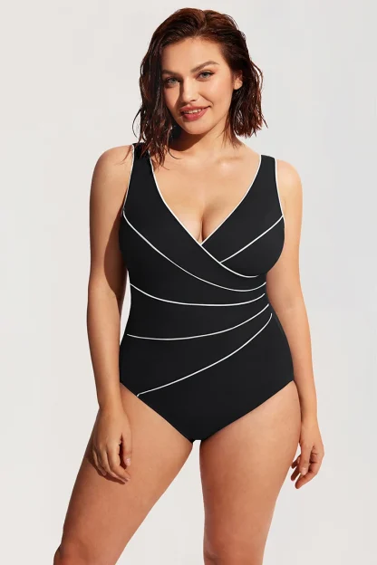 V-neck Lines Tummy Control Swimsuits