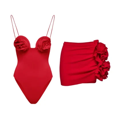 Sexy 3D Flower Tummy Control Swimsuit - Image 3
