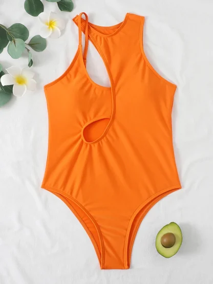 Asymmetrical Tummy Control Swimsuits - Image 4