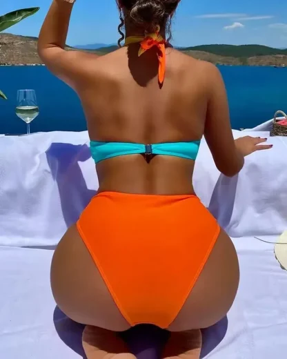 Contrast Color Tummy Control Swimsuits - Image 6