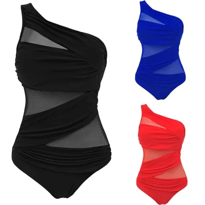 One-shoulder Tummy Control Swimsuits - Image 6