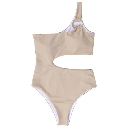 One-shoulder Cutout Tummy Control Swimsuit