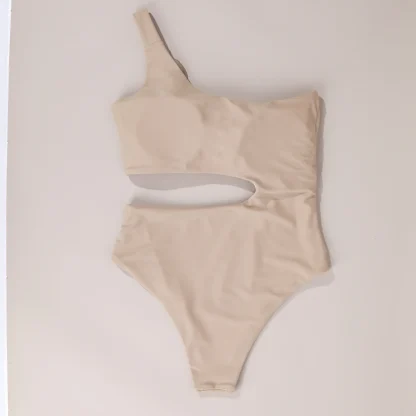 One-shoulder Cutout Tummy Control Swimsuit - Image 6