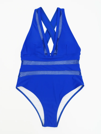 V-neck Fishnet Tummy Control Swimsuits - Image 4