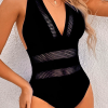 V-neck Fishnet Tummy Control Swimsuits - Image 7