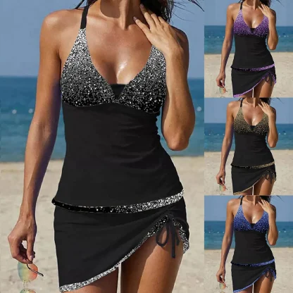 Halter V-neck Tummy Control Swimdress - Image 6