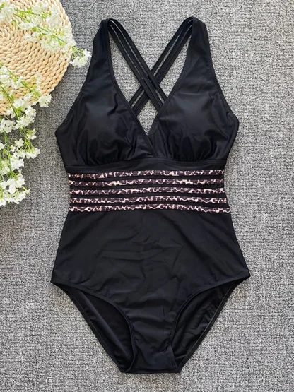 Cross Backless Tummy Control Swimsuits - Image 7