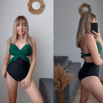 Printed Cutout Tummy Control Swimsuits - Image 6