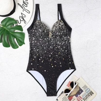 Printed Glitter Tummy Control Swimsuits - Image 2
