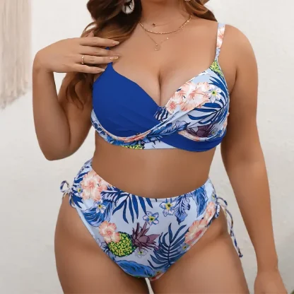 Plus Size Drawstring Tummy Control Swimsuits