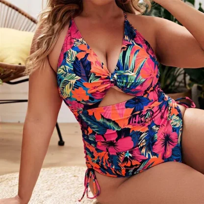 Floral Plus Size Tummy Control Swimsuits