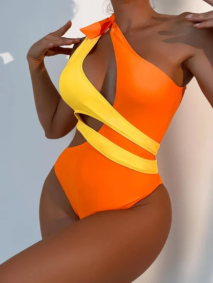 Irregular Tummy Control Swimsuits - Image 3