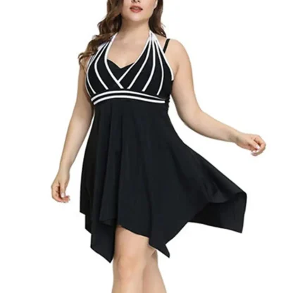 Halter Plus Size Tummy Control Swimdress - Image 5