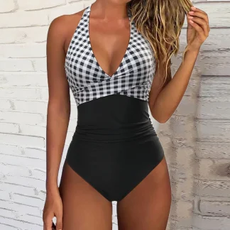 Halter Tie Up Tummy Control Swimsuits