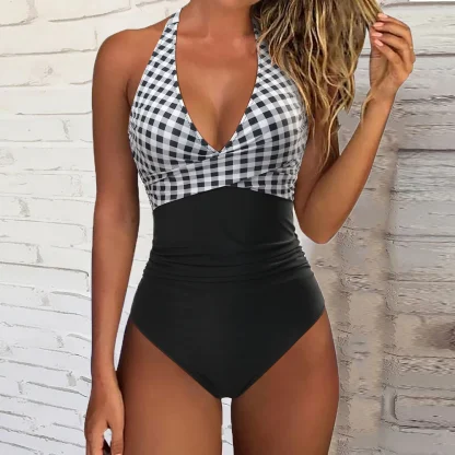 Halter Tie Up Tummy Control Swimsuits