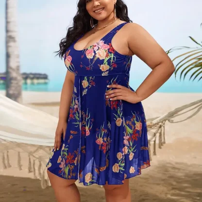 Front Slit Tummy Control Swim Dress - Image 2