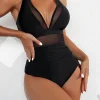 Mesh Panel Tummy Control Swimsuits - Image 2