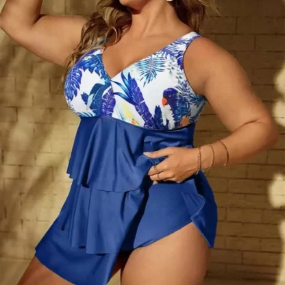 Ruffle Tiered Tummy Control Swimdress