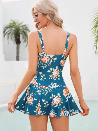 Plus Size Floral Tummy Control Swimsuits - Image 3