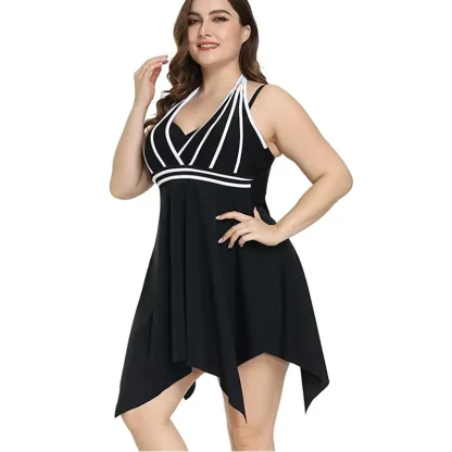 Halter Plus Size Tummy Control Swimdress - Image 3