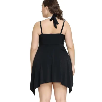 Halter Plus Size Tummy Control Swimdress - Image 4