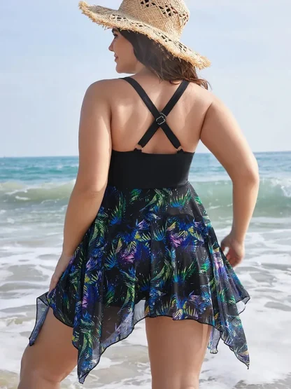 See-through Tummy Control Swim Dress - Image 3